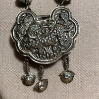 Vintage Chinese Silver Necklace, Dragon
