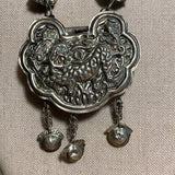 Vintage Chinese Silver Necklace, Dragon