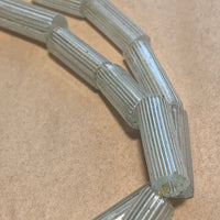 Venetian Gooseberry Beads, Clear with White Lines