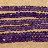2 x 3mm Faceted Amethyst Rondelles