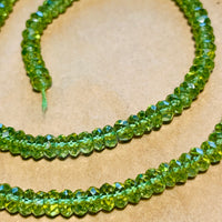Faceted Peridot Rondelles, India