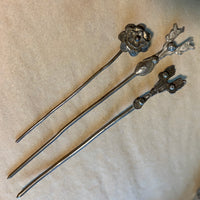 Antique Chinese Hair Pins, Set of 3