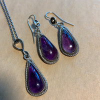 Vintage Amethyst Teardrop Set