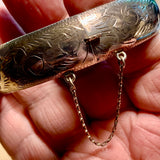 Vintage Engraved Silver Hollow Bangle