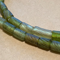 Roman Era Olive Glass Beads, Recycled Bracelet Pieces