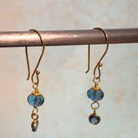 18 Karat Gold & London Topaz Earrings