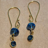 18 Karat Gold & London Topaz Earrings