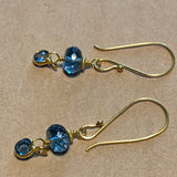 18 Karat Gold & London Topaz Earrings