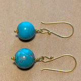 18 Karat Gold & Persian Turquoise Earrings