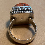 Vintage Silver Ring with Coral