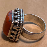 Vintage Silver Ring with Coral
