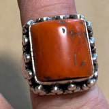 Vintage Silver Ring with Coral