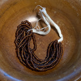 Mini Hank of Very Dark Topaz Seed Beads, 16º