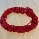 Antique Ruby Red Seed Beads, 14º