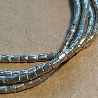 Silver Short Cylindrical Beads, Ethiopia