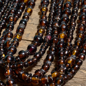 Antique Dark Rootbeer Glass Beads