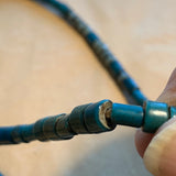 Antique Blue White Heart Beads