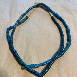 Antique Blue White Heart Beads