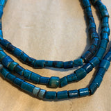 Antique Blue White Heart Beads