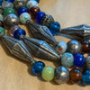 Antique Peking Glass Beads with Silver, 1800's