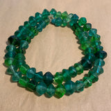 Antique Green Vaseline Beads, Strand