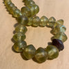 Antique Jonquil Vaseline Beads, Strand