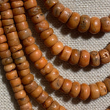 5-Strand of Orange Antique Uzbek Coral Necklace