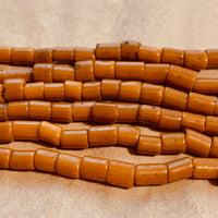 Antique Trade Winds Tile Beads, Dark Coral Glass