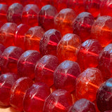 Red Vaseline Beads, Strand