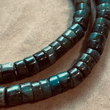 Smaller Green/Blue Peruvian Opal Smooth Heishi