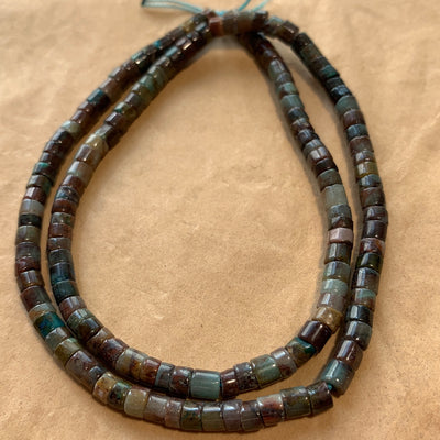 Larger Green/Blue Peruvian Opal Smooth Rondelles