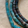 Smaller Green/Blue Peruvian Opal Smooth Heishi