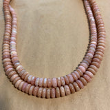 Larger Pink Peruvian Opal Smooth Rondelles