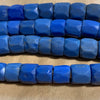 Large Russian Blue, Hand Faceted Glass Beads