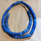 Large Russian Blue, Hand Faceted Glass Beads