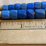 Large Russian Blue, Hand Faceted Glass Beads