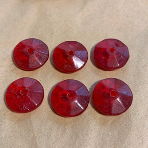 Ruby Red Vaseline Flat Beads
