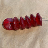 Ruby Red Vaseline Flat Beads