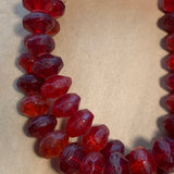 Red Vaseline Beads, Strand