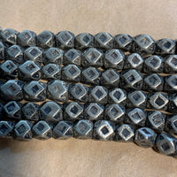 Strand of Silver Tone 5mm Cornerless Cubes, Niger