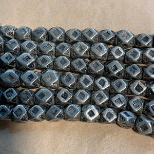Strand of Silver Tone 5mm Cornerless Cubes, Niger