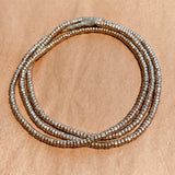 New 4mm Silver Color Heishi, Ethiopia