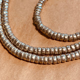 New 4mm Silver Color Heishi, Ethiopia