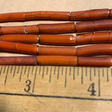 Antique White Hearts, Larger Tube Shape, Nigeria