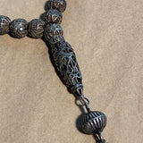 Antique Silver & Olivewood Prayer Strand, Yemen