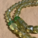 Antique Jonquil Vaseline Beads, Mixed Shapes