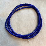 Dark Opaque Blue Tile Beads