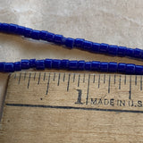 Dark Opaque Blue Tile Beads