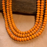 Pressed Glass Fat Saucers, Orange