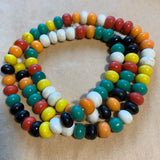 Pressed Glass Fat Saucers, Multi-Color